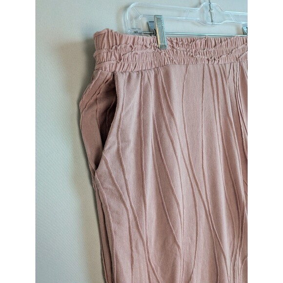 Coco + Carmen Womens Lounge Pants XXL Wide Leg Cropped Pink Hippie Vibe Elastic - Picture 5 of 14